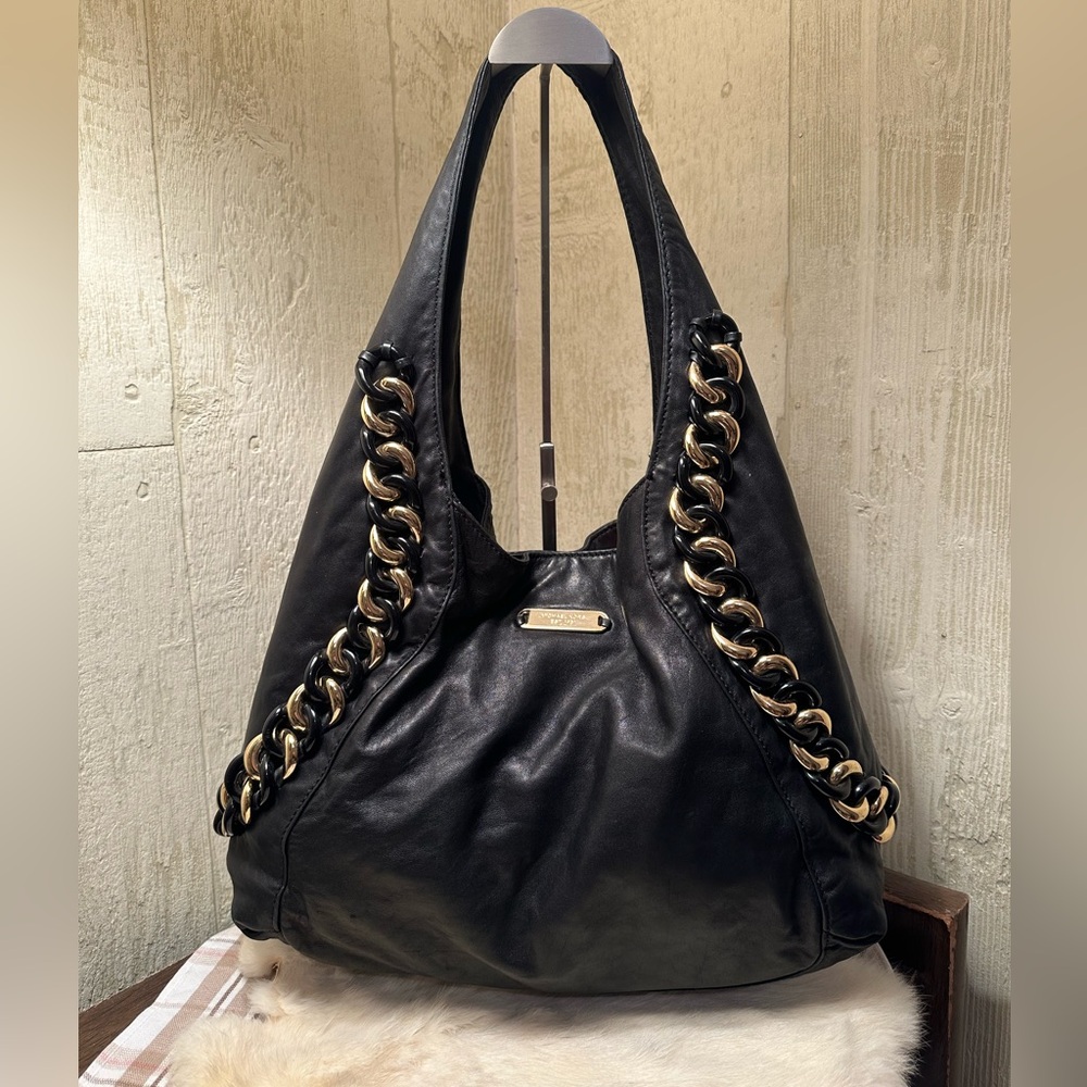 Vintage Michael Kors Sonny Hobo With Chain Links Leather Bag